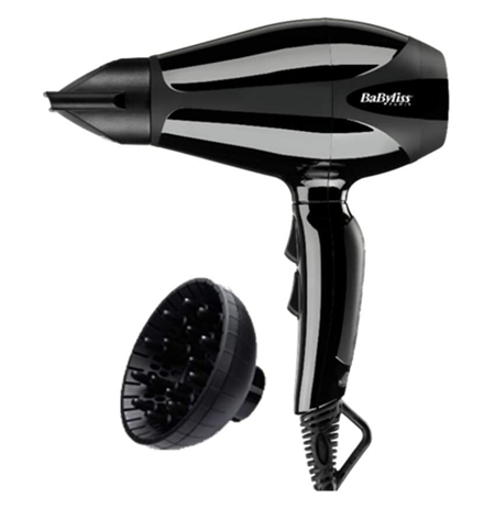 BABYLISS Hair Dryer 6715DE 2400 W, Number of temperature settings 3, Ionic function, Diffuser nozzle, Black