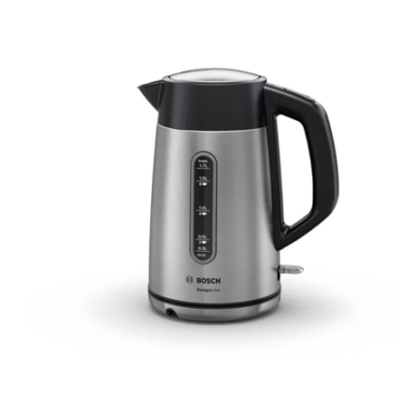 Bosch Kettle DesignLine TWK4P440 Electric, 2400 W, 1.7 L, Stainless steel, 360° rotational base, Stainless steel/Black