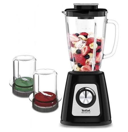 TEFAL Blender BL438831 BlendForce Tabletop, 800 W, Jar material Glass, Jar capacity 1.25 L, Ice crushing, Black