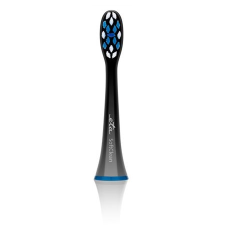 ETA Toothbrush replacement SoftClean ETA070790600  Heads, For adults, Number of brush heads included 2, Black