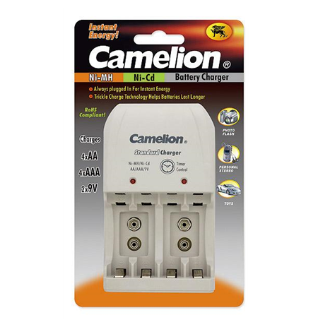 Camelion Plug-In Battery Charger BC-0904S 2x or 4xNi-MH AA/AAA or 1-2x 9V Ni-MH