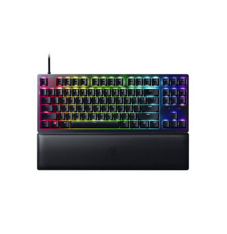 Razer Huntsman V2 Tenkeyless, Optical Gaming Keyboard, RGB LED light, US, Black, Wired, Clicky Purple Switch