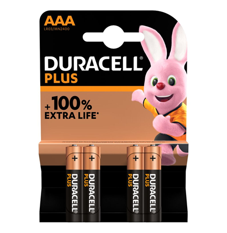 Duracell Plus MN2400 AAA, Alkaline, 4 pc(s)