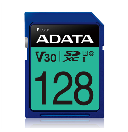 ADATA Premier Pro UHS-I SDXC, 128 GB, Flash memory class 10, U3, V30, 85 MB/s, 100 MB/s