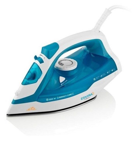 ETA Iron Esmira ETA027390000 Steam Iron, 2200 W, Water tank capacity 380 ml, Continuous steam 40 g/min, Turquoise