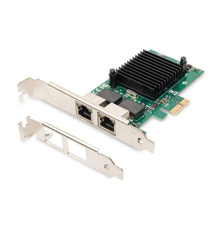 Digitus Gigabit Ethernet PCI Express Card, 2-port 32-bit, low profile bracket, Intel chipset DN-10132