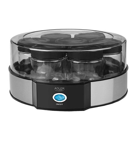 Adler Yogurt Maker AD 4476 Capacity 7x0.2 L, Stainless steel/Black