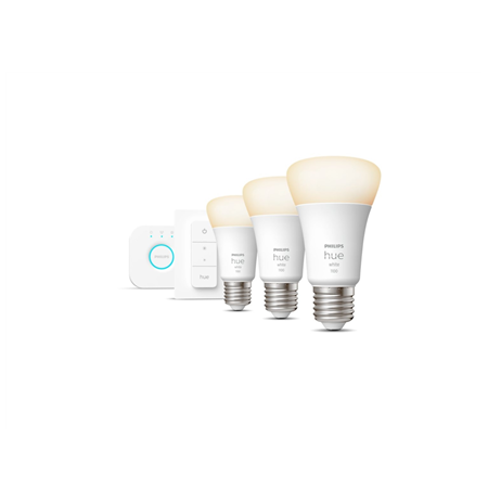 Philips Hue W Starter Kit 9,5W A60 E27 3pcs, Bridge, Switch