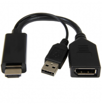 Cablexpert Black | DisplayPort Female | HDMI Male (Type A) | Active 4K HDMI to DisplayPort Adapter | A-HDMIM-DPF-01 | 0.1 m