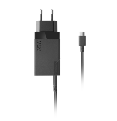 Lenovo Travel Adapter  USB-C AC EU Black, Charger, 65 W