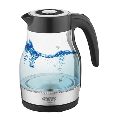 Camry Kettle CR 1300 Electric, 2200 W, 1.7 L, Stainless steel, 360° rotational base, Black