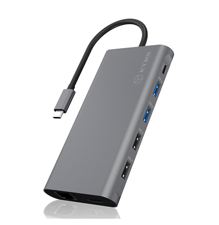 Raidsonic 12-in-1 USB Type-C dock with PD 100W BOX IB-DK4050-CPD 2xUSB 3.0 Type-A