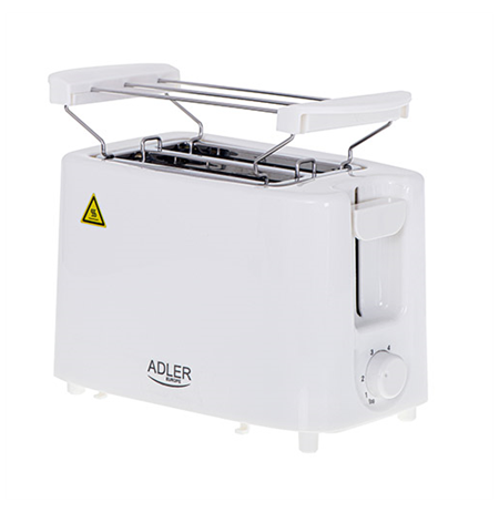 Adler Toaster AD 3223	 Power 750 W, Number of slots 2, Housing material Plastic, White