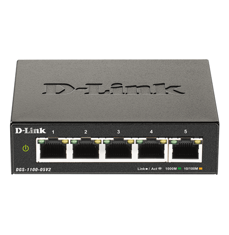 D-Link Smart Managed Switch DGS-1100-05V2/E	 Managed L2, Rackmountable, 1 Gbps (RJ-45) ports quantity 5