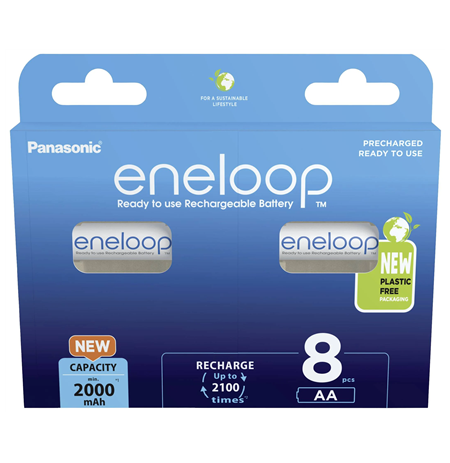 Panasonic Rechargeable Batteries ENELOOP BK-3MCDE/8BE AA, 2000 mAh, 8 pc(s)