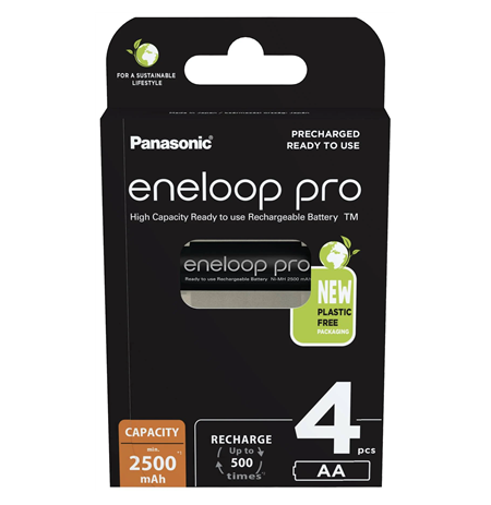 Panasonic Rechargeable Batteries ENELOOP Pro BK-3HCDE/4BE AA, 2500 mAh, 4 pc(s)