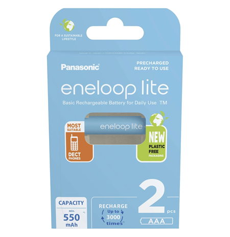 Panasonic Rechargeable Batteries ENELOOP Lite BK-4LCCE/2BE AAA, 550 mAh, 2 pc(s)