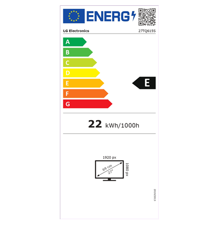 LG Monitor  27TQ615S-PZ 27 ", IPS, FHD, 1920 x 1080, 16:9, 14 ms, 250 cd/m², Black, 60 Hz, HDMI ports quantity 2