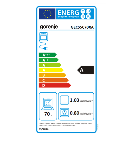 Gorenje Cooker GECS5C70XA Hob type Vitroceramic