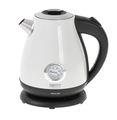 Camry Kettle with a thermometer CR 1344 Electric, 2200 W, 1.7 L, Stainless steel, 360° rotational base, White