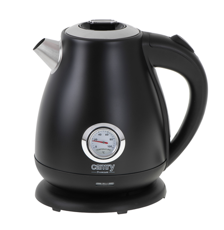 Camry Kettle with a thermometer CR 1344 Electric, 2200 W, 1.7 L, Stainless steel, 360° rotational base, Black