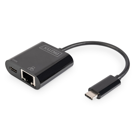 Digitus USB-Type-C Gigabit Ethernet Adapter + PD with power delivery function DN-3027	 Black
