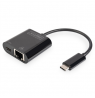 Digitus | USB-Type-C Gigabit Ethernet Adapter + PD with power delivery function | DN-3027 | Black