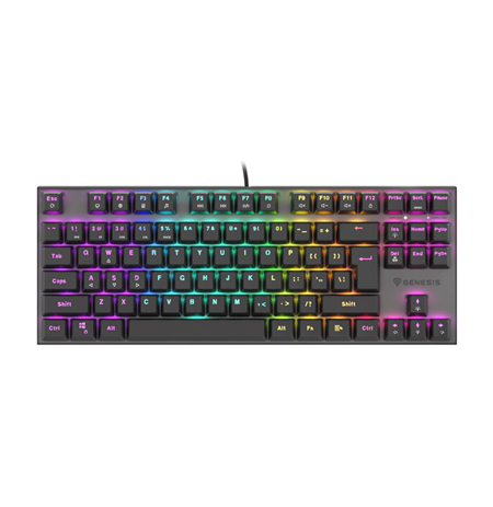 Genesis THOR 303 TKL, Mechanical Gaming Keyboard, RGB LED light, US, Black, Wired, USB Type-A