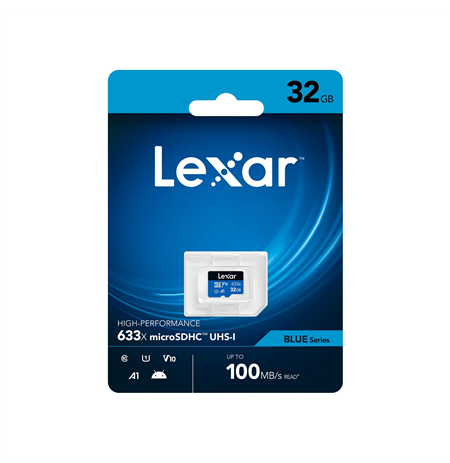 Lexar 64GB High-Performance 633x microSDHC UHS-I, up to 100MB/s read 20MB/s write