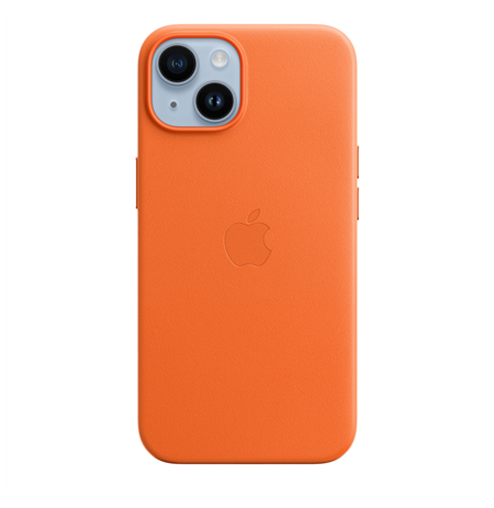 Apple iPhone 14 Leather Case with MagSafe Orange