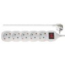 Ilgiklis 5 lizdų 5m su įžeminimu, jungikliu 3x1,5mm White