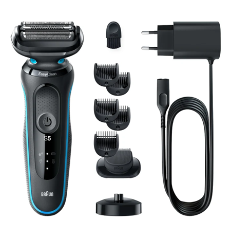 Braun Shaver 51-M4500cs	 Operating time (max) 50 min, Wet & Dry, Black/Blue