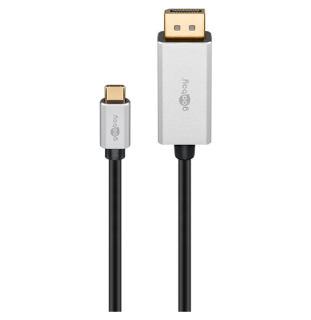 Goobay USB-C to DisplayPort Adapter Cable 	60176 2 m, Silver/Black, DisplayPort, Type-C