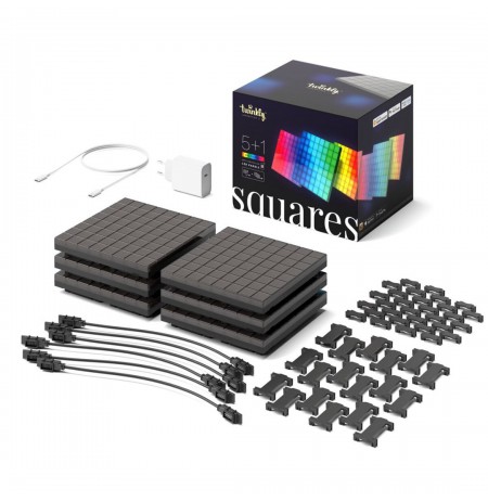 Inteligentne bloki Twinkly Squares Combo Pack 6 Blocks (1 master + 5 extension) x 64 pixels RGB