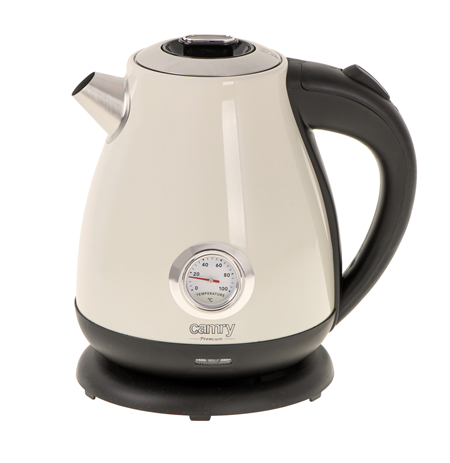 Camry Kettle with a thermometer CR 1344 Electric, 2200 W, 1.7 L, Stainless steel, 360° rotational base, Cream