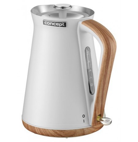 Concept RK3312 electric kettle 1.7 L 2200 W White, Wood