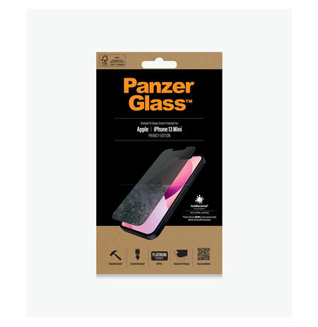 PanzerGlass Apple, iPhone 13 Mini, Tempered glass, Black, Privacy Screen Protector