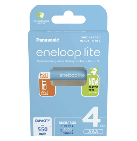 Panasonic Rechargeable Batteries ENELOOP Lite BK-4LCCE/4BE AAA, 550 mAh, 4 pc(s)