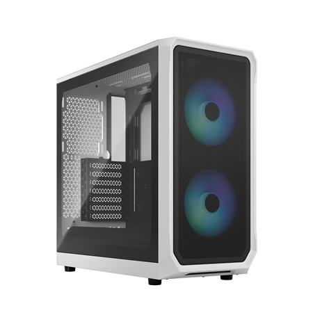 Fractal Design Focus 2 RGB White TG Clear Tint, Midi Tower, Power supply included No