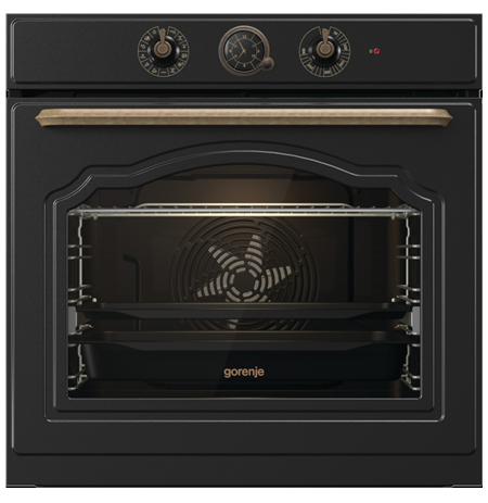 Gorenje Oven BOS67371CLB 77 L, Built in, EcoClean, Mechanical, Steam function, Height 59.5 cm, Width 59.5 cm, Black