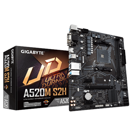 Gigabyte A520M S2H 1.0 Processor family AMD, Processor socket AM4, DDR4 DIMM, Memory slots 2, Chipset AMD A, Micro ATX