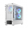 Fractal Design Pop Air RGB White TG Clear Tint, ATX, mATX, Mini ITX, Power supply included No