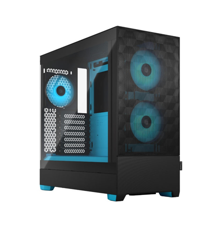 Fractal Design Pop Air RGB  Cyan Core TG Clear Tint, ATX, mATX, Mini ITX, Power supply included No