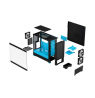 Fractal Design Pop Air RGB  Cyan Core TG Clear Tint, ATX, mATX, Mini ITX, Power supply included No