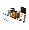 Fractal Design Pop Air RGB Orange Core TG Clear Tint, ATX, mATX, Mini ITX, Power supply included No