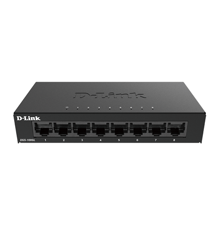 D-Link Switch DGS-108GL/E	 Unmanaged, Desktop, 1 Gbps (RJ-45) ports quantity 8