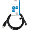 USB 2.0 kabelis DELTACO USB-A - USB-C male, LSZH, 2m, juodas / USBC-1006-LSZH