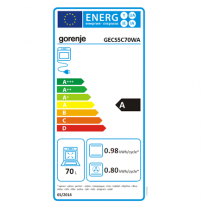 Gorenje GECS5C70WA cooker Freestanding cooker Coil hob White A