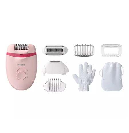 Philips Corded Compact Epilator BRE285/00 Satinelle Essential White/Pink, Corded