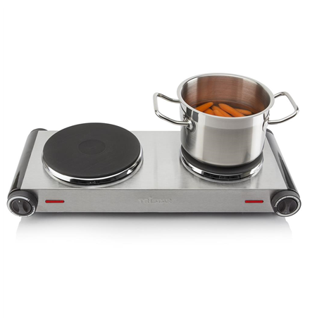 Tristar Free standing table hob KP-6248 Number of burners/cooking zones 2, Stainless Steel/Black, Electric